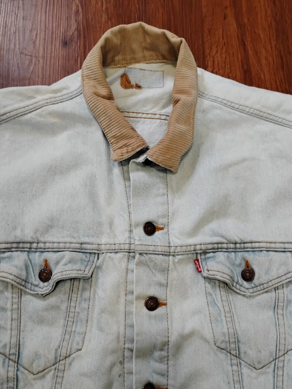 Vintage Levi's Denim Jean Jacket Corduroy Collar